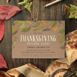 Convite Janto Fall Foliage Ação de Graças Potluck