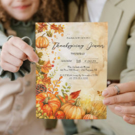 Convite Janto Fall Pumpkins and Sai do Ação de Graças
