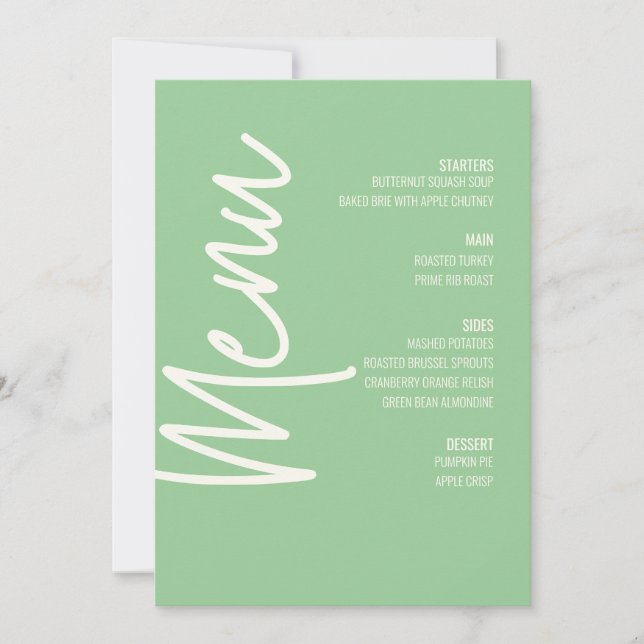 Convite Janto Floral Menu Green Wedding Ação de Graças (Frente)