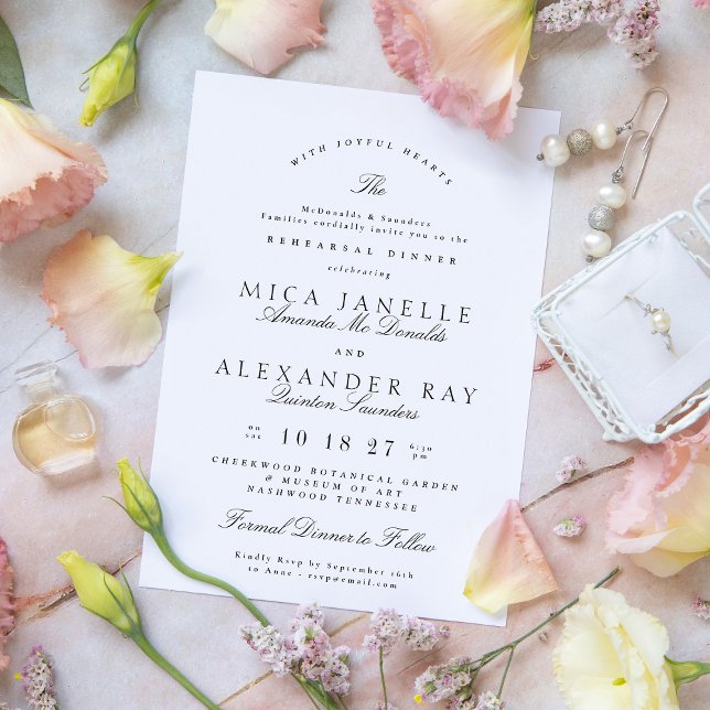 Convite Janto Formal Elegante Branco Negro (Criador carregado)