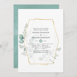 Convite Janto Geométrico de Eucalyptus com Aquarela