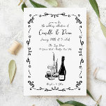 Convite Janto Ilustrado Com Letra Mão Escrita Por Whimsica<br><div class="desc">Whimsical Lettered Jante Casamento Ilustrado</div>