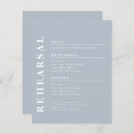 Convite Janto mínimo moderno de ensaio azul empoeirado ele