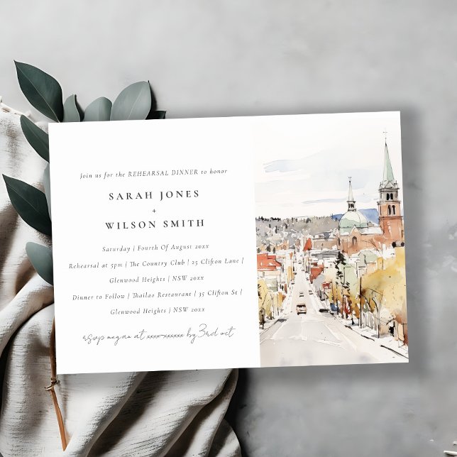 Convite Janto Montpelier City Scape Vermont Reheasal (Criador carregado)