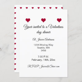 Convite Janto namorados de corações vermelhos