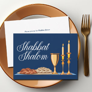 Convite Janto Personalizado da Família Judaica Shabbat Sh