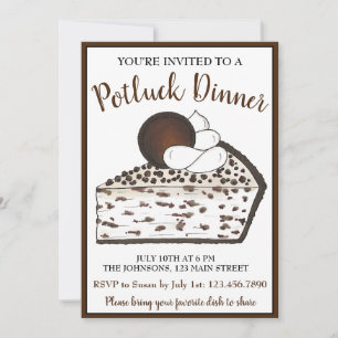 Convite Janto Potluck Dessert Party Cookies and Cream Pie