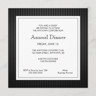 Convite Janto profissional de negócios Black & Silver
