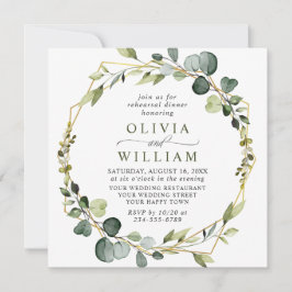 Convite Janto REHEARSAL de Frame de Eucalipto Moderno