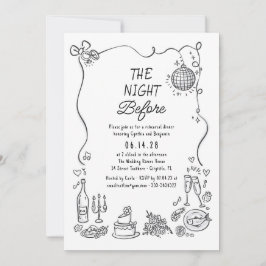 Convite Janto Retrófico Retrófico Retrófico de Mão Desenha