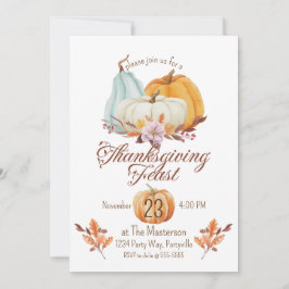 Convite Janto Rustic de Ação de Graças Pumpkin