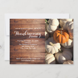 Convite Janto Rustic de Ação de Graças Pumpkin Fall Photo