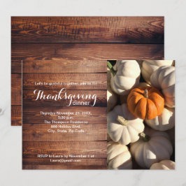 Convite Janto Rustic de Ação de Graças Pumpkin Fall Photo