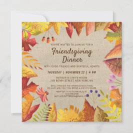 Convite Janto Rustic Fall Friendding Watercolor Floral