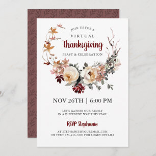 Convite Janto Rustic Floral Virtual Thankmaking