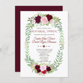 Convite Janto Rustic Marsala Floral Wreath