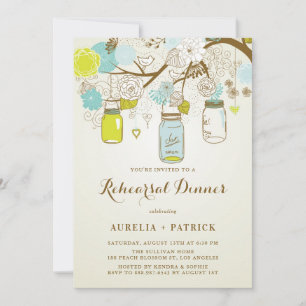 Convite Janto RUSTIC MASON JARS PRIMAVERA REHEARSAL CONVIT