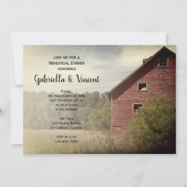 Convite Janto Rustic Red Barn Country Weding