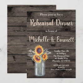 Convite Janto Rustic Sunflower Country