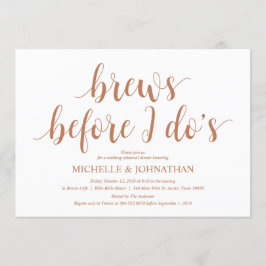 Convite Janto Rústico de Ensaio de Casamento, Cobre Modern