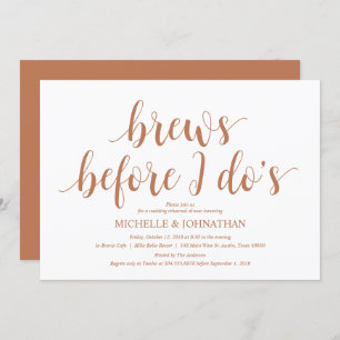 Convite Janto Rústico de Ensaio de Casamento, Cobre Modern