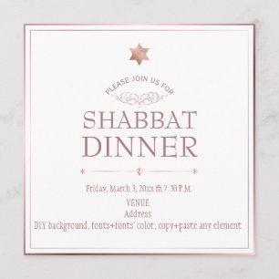 Convite Janto Shabbat Dourado do PixDezines