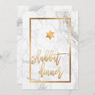 Convite Janto Shabbat PixDezines/Marble/Faux Dourado