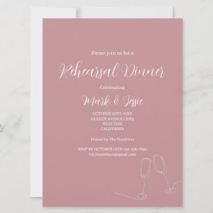 Convite JANTO Simples de Casamento ROE Rosa e Branco