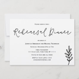 Convite Janto Simples de Ensaio Botânico com Folha de Folh