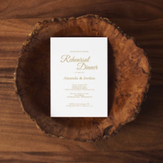 Convite Janto Simples de Ensaio de Caligrafia Dourada