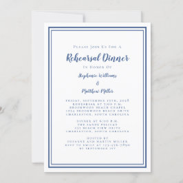 Convite Janto Simples de Ensaio de Casamento Azul e Branco