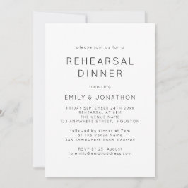 Convite Janto Simples de Ensaio de Casamento Branco Negro