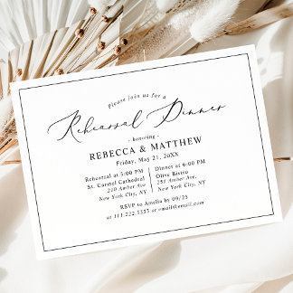 Convite Janto Simples de Ensaio de Casamento Branco Negro