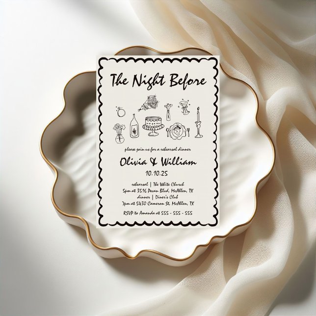 Convite Janto Simples de Ensaio Retrorativo Desenhado à Mã (Criador carregado)