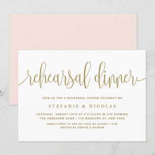 Convite Janto Simples de Ensaios de Caligrafia Bonito Dour