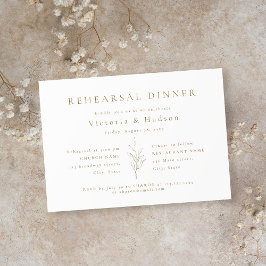 Convite janto simples e Dourado de ensaio das folhas botân