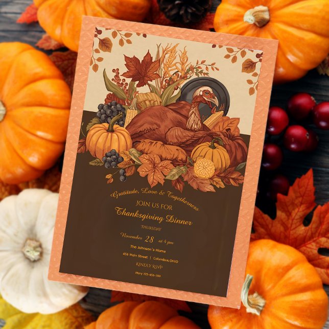 Convite Janto Tradicional de Ação de Graças do Banquete de (Criador carregado)