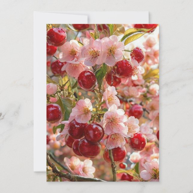 Convite Japanese Cherry Blossom Castle Wedding Invitation  (Frente)