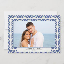 Convite Japonês Seigaiha Waves Salva A Foto Plana Da Data