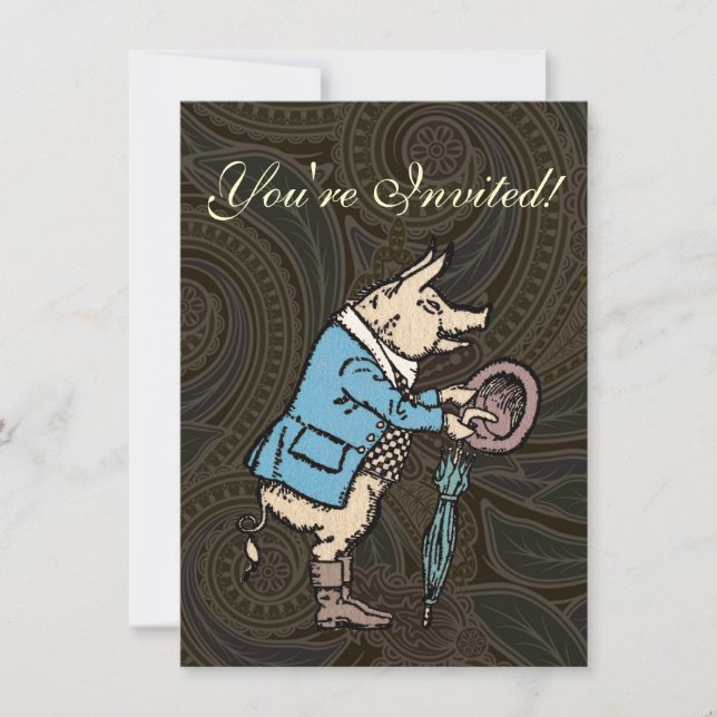 Convite Jaqueta de porcos Porquinhos Óptica Formal (Frente)