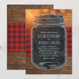 Convite Jar Mason, País Casamento outono Russo