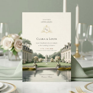 Convite Jardim Atemporal Casamento com Monograma de Cast