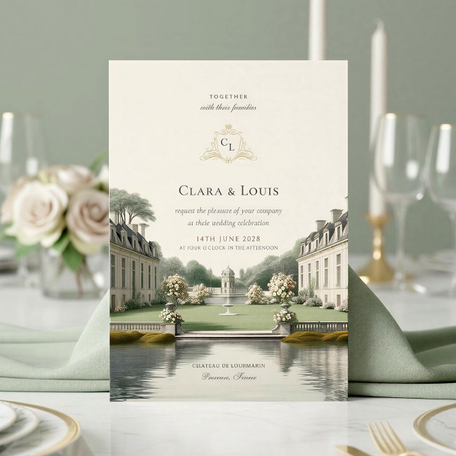 Convite Jardim Atemporal | Casamento com Monograma de Cast (Criador carregado)