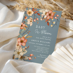 Convite Jardim Baby In Bloom Floral Bebê Chuveiro Poeira A