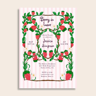 Convite Jardim Berry Apaixonado Art Nouveau Chá de Noiva