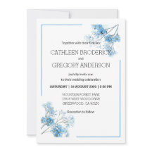 Jardim Blue Watercolor Forget-Me-Not Wed