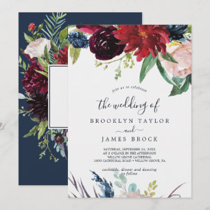 Convite Jardim Borgonha do outono o casamento de