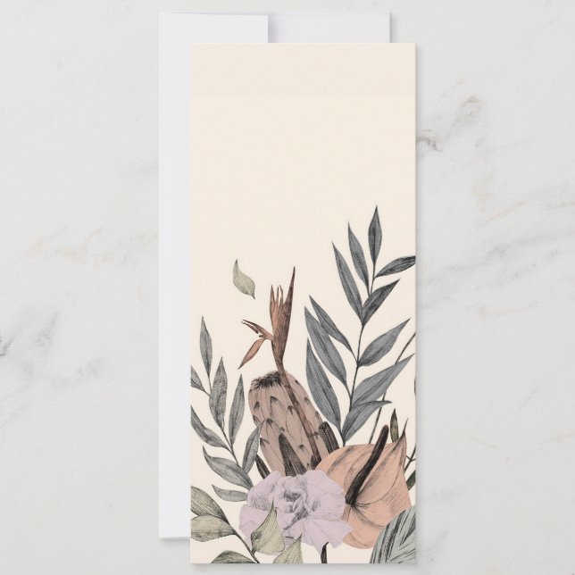 Convite Jardim Botânico Boho - Ilustração Floral (Frente)