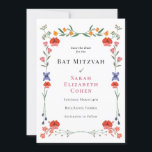 Convite Jardim Botânico de Flor Selvagem Bat Mitzvah<br><div class="desc">Adorável convite de Bat Mitzvah apresenta flores silvestres coloridas de boho. Personalize com suas informações ou clique em "Clique para personalizar mais" para editar estilos de fonte,  tamanho e cores.</div>