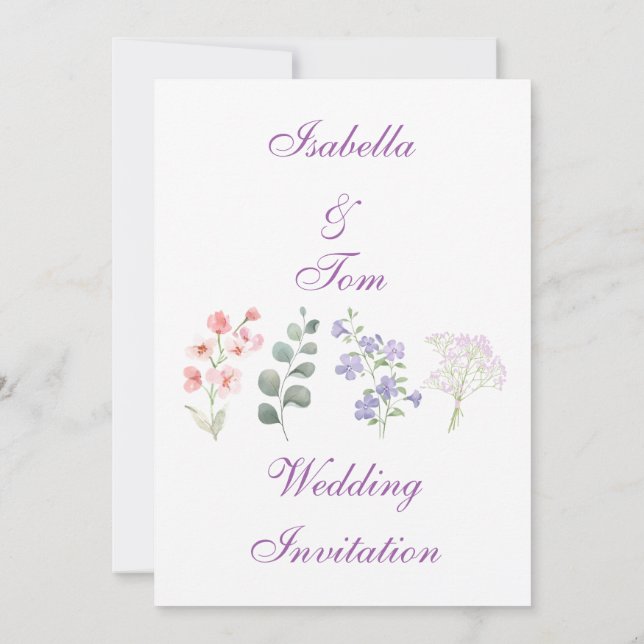 Convite Jardim Botânico de Lavanda de Flores Silvestres Ro (Verso)